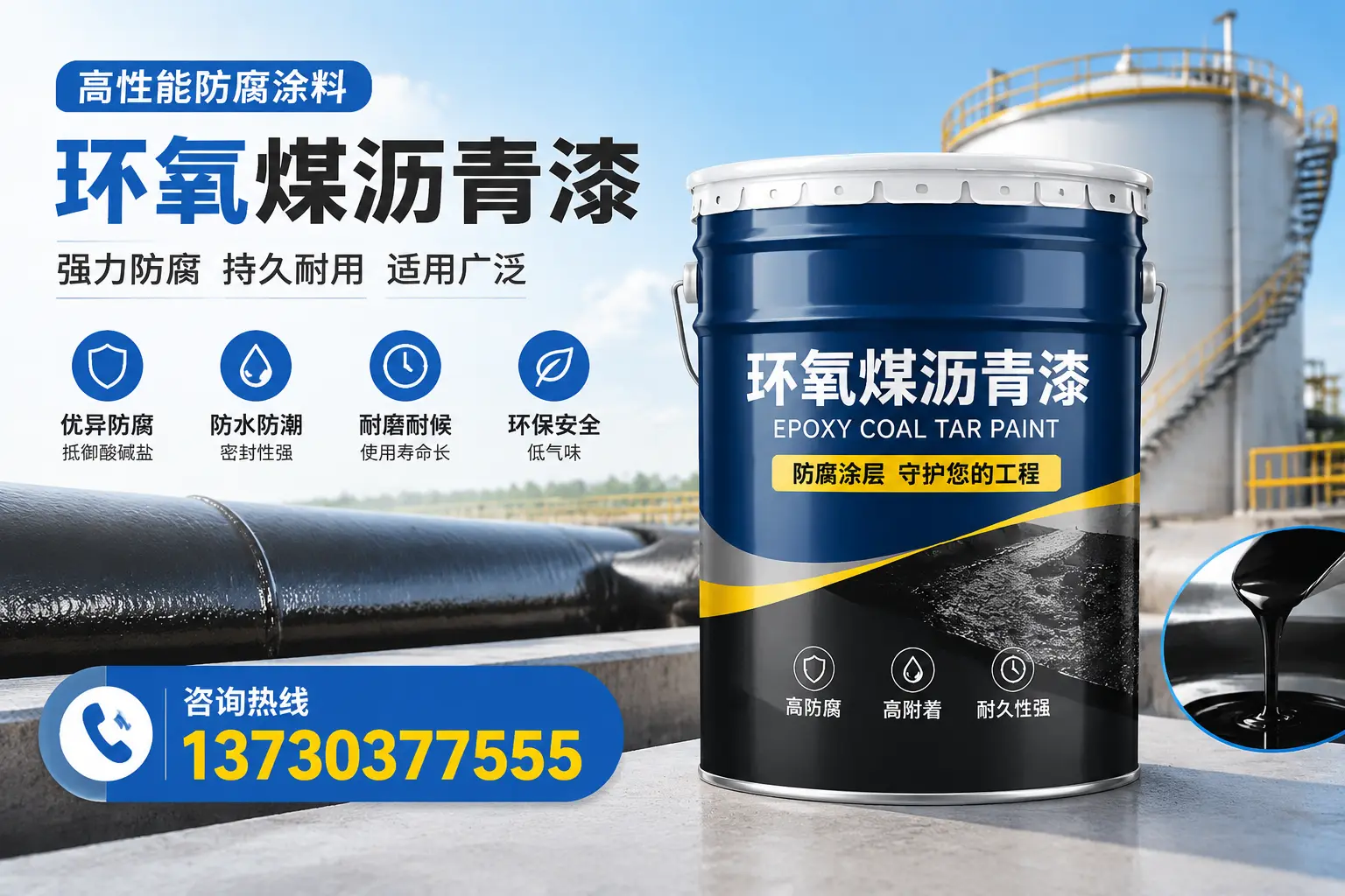 环氧煤沥青漆的耐久性分析，适合满洲里的使用场景
